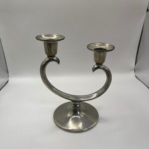 Vtg Metawa Holland Real Pewter Etain Pur Double Candle Holder